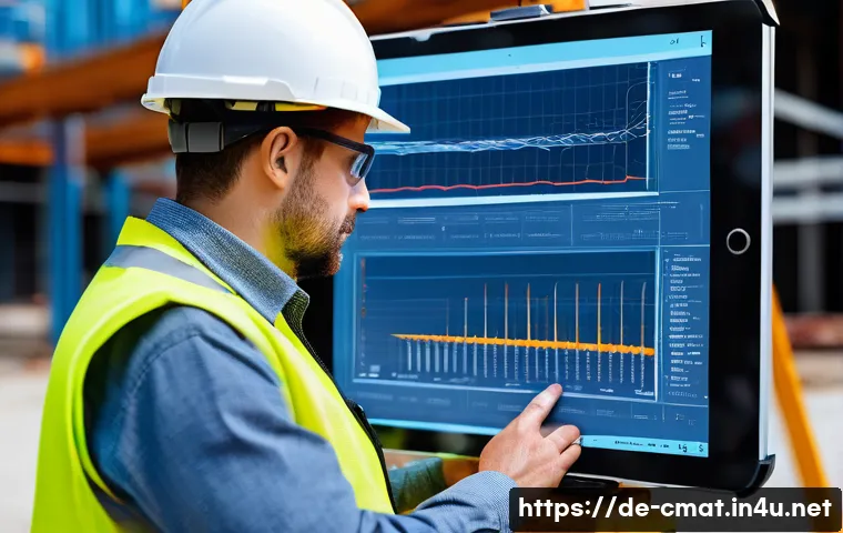 건설재료시험과 지속 가능한 건설 기술 - Smart Sensor Integration in Modern Construction**
A high-angle, futuristic shot of a large-scale con...