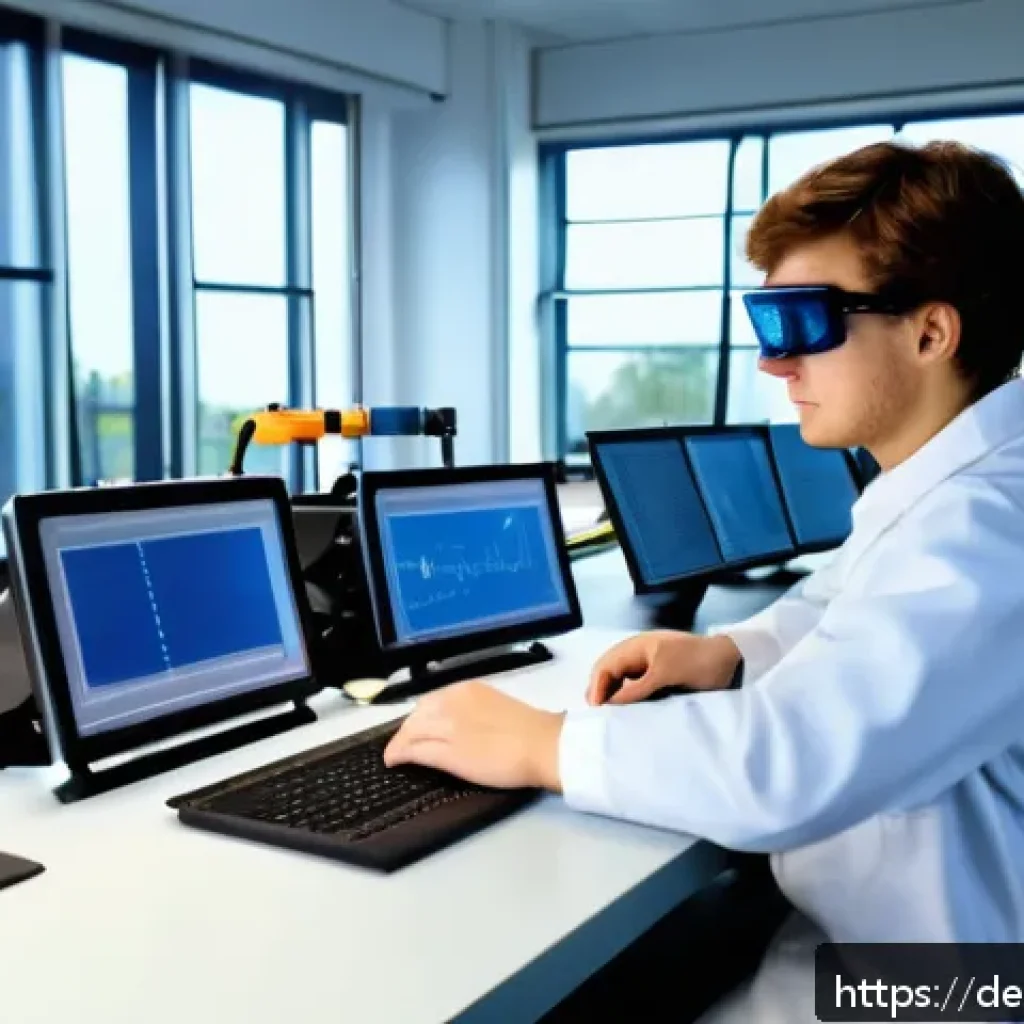 건설재료시험기사로서의 첫 직장 선택 - A modern construction materials testing laboratory scene showing a young German technician in profes...