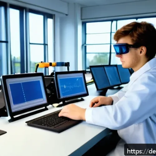 Home 30 건설재료시험기사로서의 첫 직장 선택 - A modern construction materials testing laboratory scene showing a young German technician in profes...